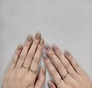 ネイル RAFFINE 月🦋🩵のネイルデザイン