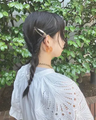 ロング カラー ヘアアレンジ 長井 美佳のヘアスタイル