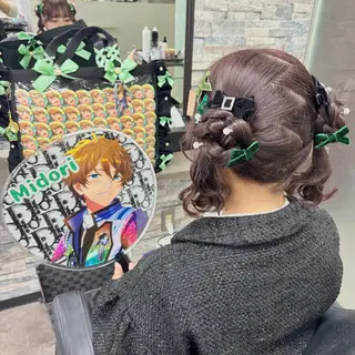 セミロング ヘアアレンジ ヘアセット/エクステ cocoro🐹🎀のヘアスタイル