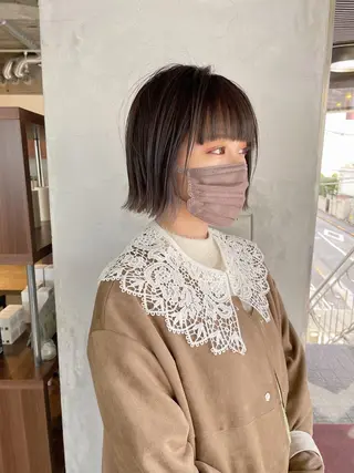 ミディアム カラー 髙橋一哉　ブリーチ/ ベージュカラーのヘアスタイル