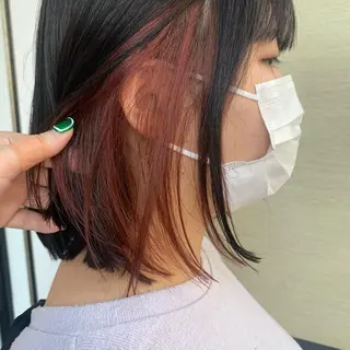 ミディアム カラー ウスイ ハルカのヘアスタイル