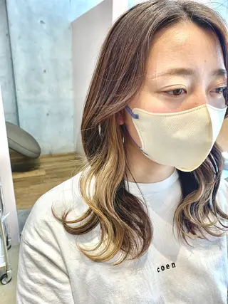 セミロング カラー ルーツカラー/ デザインカラー/井川のヘアスタイル