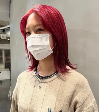 ミディアム カラー オタク特化🎀 顔まわり🎀ゆうなのヘアスタイル