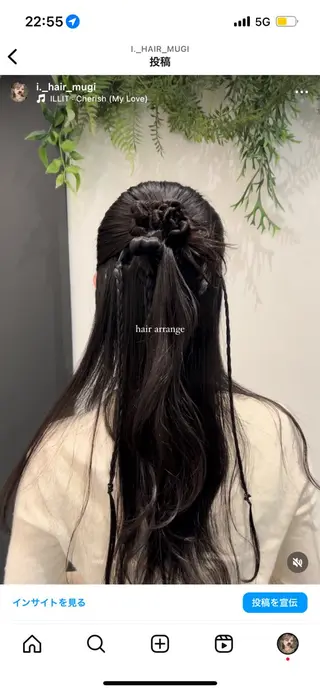 ロング ヘアアレンジ 🪽ハイトーン/ 淡色カラー/mugiのヘアスタイル