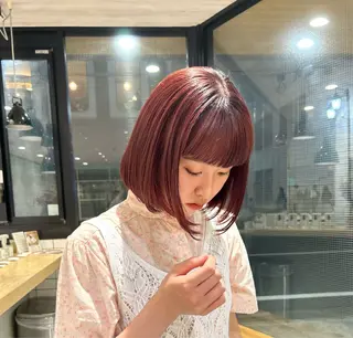 ショート ayano🍒パーマ 暖色カラーのヘアスタイル