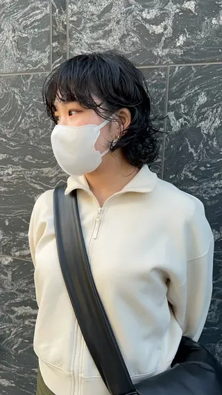 ショート パーマ 樋野 亮のヘアスタイル