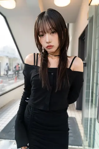 セミロング カラー レイヤー/ハッシュ/ ウルフ/透明感カラーのヘアスタイル