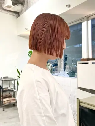 ショート パーマ 切りっぱなしボブ 大阪梅田/きょうかのヘアスタイル