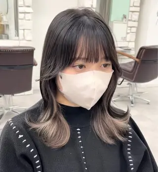 セミロング カラー 天王寺髪質改善なら よしみさん✨のヘアスタイル