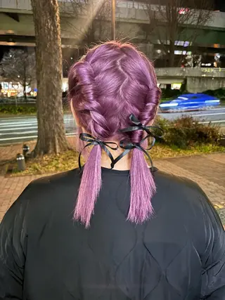 カラー ヘアアレンジ 💫miyu💫デザ インカラー/アレンジのヘアスタイル