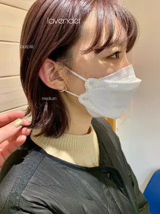ミディアム カラー 田中 愛梨のヘアスタイル
