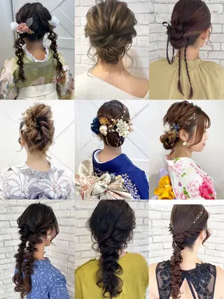 白髪ぼかしハイライト ヘアアレンジのヘアスタイル