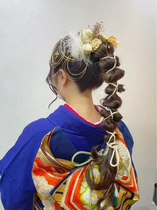 ヘアアレンジ 🖤🌀くるくる パーマ🌀🖤ayaのヘアスタイル