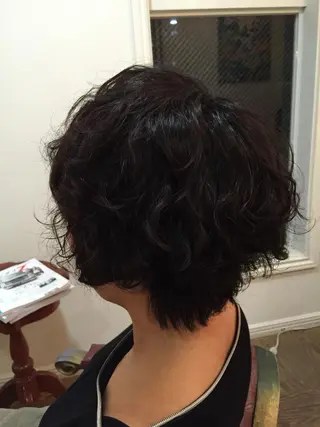 ショート パーマ 三好 美里のヘアスタイル