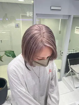 ミディアム カラー 菜々🫧新宿 透明感ケアブリーチのヘアスタイル