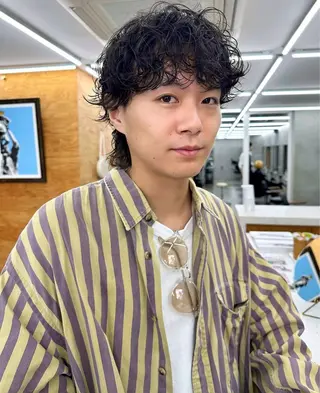 ショート パーマ 榛地 渉馬のヘアスタイル