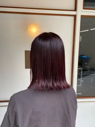 ミディアム カラー ボブ/透明感カラー EMIRIのヘアスタイル