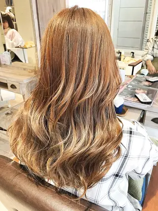 ミディアム ミルクティーベージュ 山本勝志のヘアスタイル