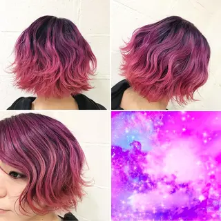 ショート カラー "PEPPU "所属・派手髪、ハイトーン ショートヘアShinのヘアスタイル