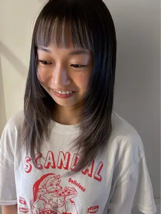 ミディアム キクチ ホナミのヘアスタイル