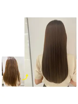 ロング 波巻きウェーブ 韓国風パーマ 纐纈のヘアスタイル