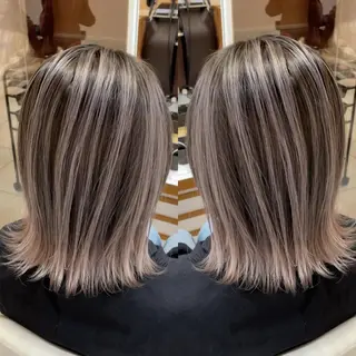 ミディアム カラー 縮毛/レイヤー 韓国/橋口のヘアスタイル