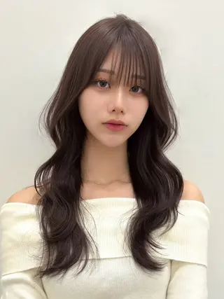 ロング カラー PULSE yokohama所属・横浜駅/韓国レイヤー カット/髪質改善のヘアスタイル