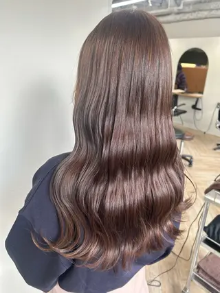 ロング カラー ベージュ/ダブルカラ ー/新潟駅/青柳萌果のヘアスタイル