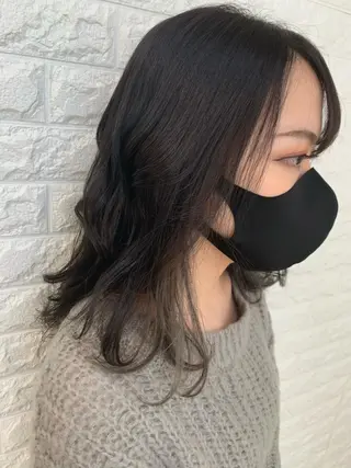 セミロング カラー 福森 みずきのヘアスタイル