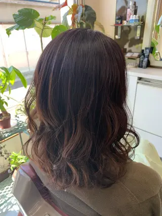 セミロング カラー ストウ ナナエのヘアスタイル