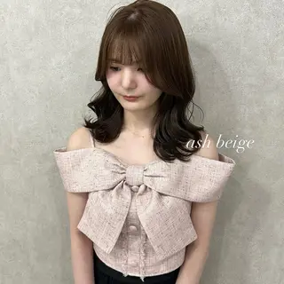 ミディアム カラー Rinka/梅田/ 透け感カラー🤎のヘアスタイル