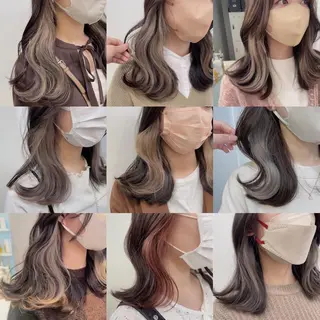 セミロング カラー 🥞ベージュ系カラー 【すずきりほ】🥞のヘアスタイル