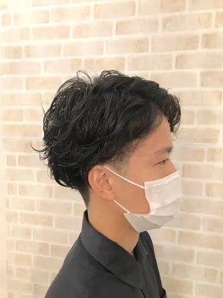 ミディアム パーマ 🟦西荻窪メンズ特化 美容師🟦Yu-Jiのヘアスタイル