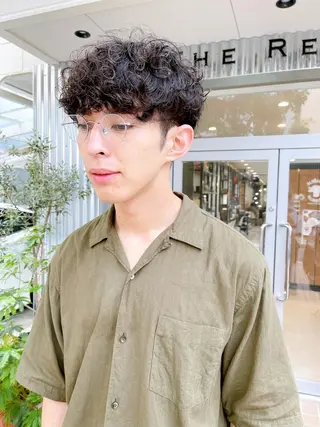 ショート パーマ メンズ メンズパーマ タカキリョウのヘアスタイル