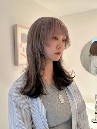 ミディアム カラー 磯　亜由香 🌷ブリーチのヘアスタイル