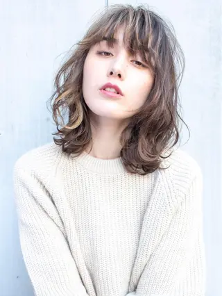 ミディアム パーマ gite カワムラナオキのヘアスタイル