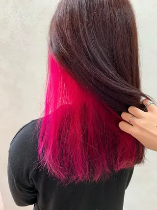 セミロング カラー 加藤(旧姓 今竹) 遥花のヘアスタイル