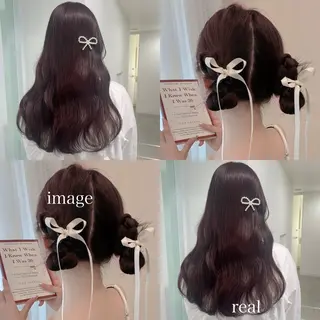 セミロング 盛れる暖色🎀ガーリ ーヘア🎀きっかのヘアスタイル