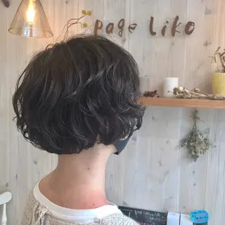 ショート パーマ 透明感カラー/ 寺田千雅子のヘアスタイル