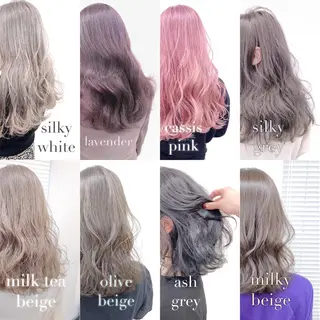 セミロング カラー 柔らかbeige モトキのヘアスタイル
