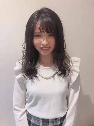 ミディアム ボブ韓国風レイヤー 髪質改善/畠中ケントのヘアスタイル