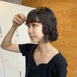 ショート パーマ 榛葉 夢乃のヘアスタイル