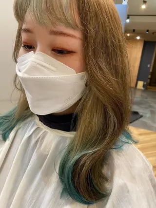 セミロング ⭐️透明感カラー/ パーマ⭐️宮野翔のヘアスタイル