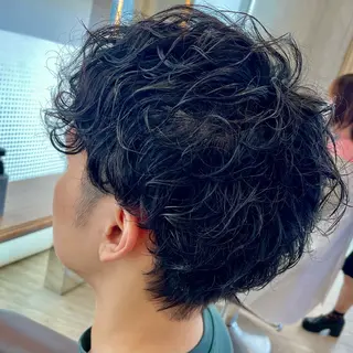 ショート パーマ メンズ ⚾️横浜メンズカット 阿部龍馬🍺🍔のヘアスタイル