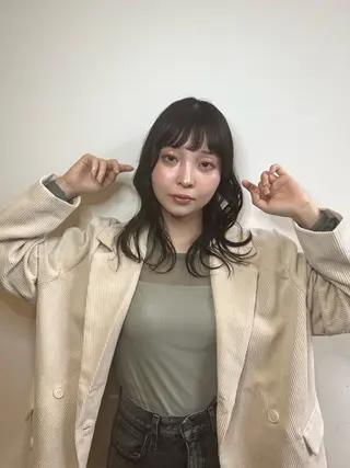 ミディアム 田中 未桜のヘアスタイル