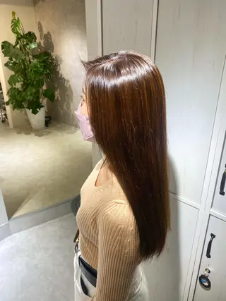 カラー 縮毛矯正とレイヤー /杉村凜汰郎のヘアスタイル