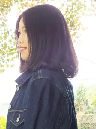 ミディアム ＠kutsu tetsuoのヘアスタイル