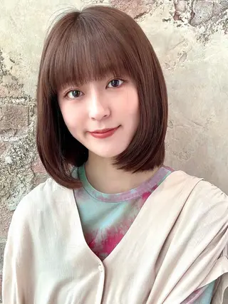 セミロング カラー パーマ ヘアアレンジ Surpass所属・🌈小顔似合わせ SHIHO🌈のヘアスタイル