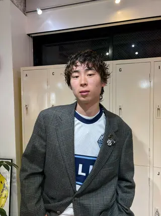 ショート パーマ メンズ 高明度ハイトーン/ デザイン/莉音🧤のヘアスタイル