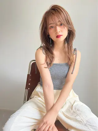 ミディアム IVE所属・ブリーチなし🤍 渋谷／原島杏奈のヘアスタイル